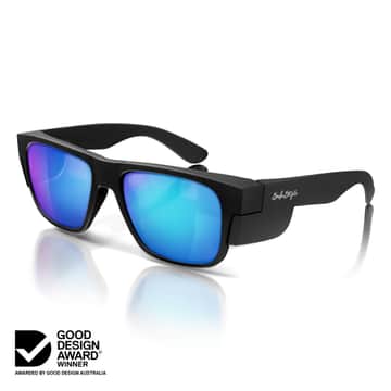 Fusions-R-MatteBlack_ReflectiveBluePolarisedUV400Lens_02Angle